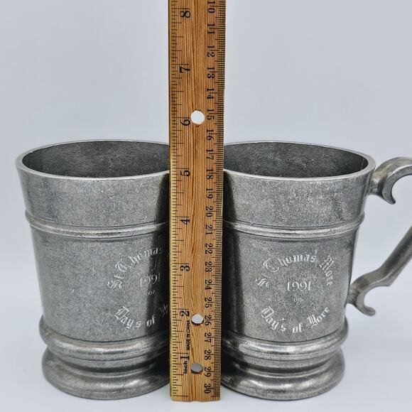 Pewter Mugs St Thomas More Days of Your 1991 Commemorative Set of 2 - Picture 9 of 10